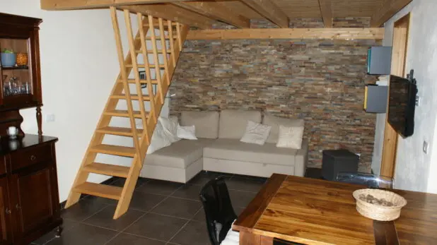 Grundriss der Casa Panorama mit Terrasse, Wohnbereich, 2 Schlafzimmern und Bad